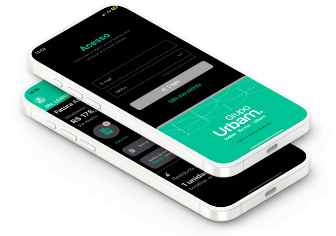 Celular com a app aberto